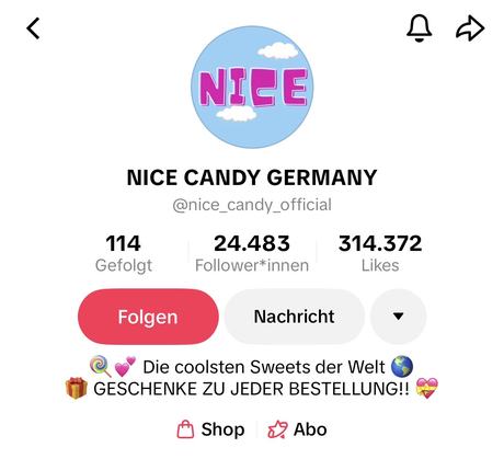 NICE CANDY auf TikTok